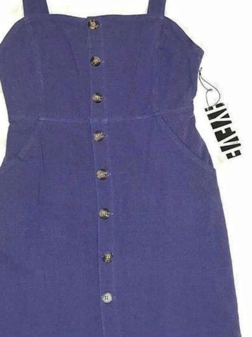 Fever Mini Button Front Dress in Blue Size Small NWT